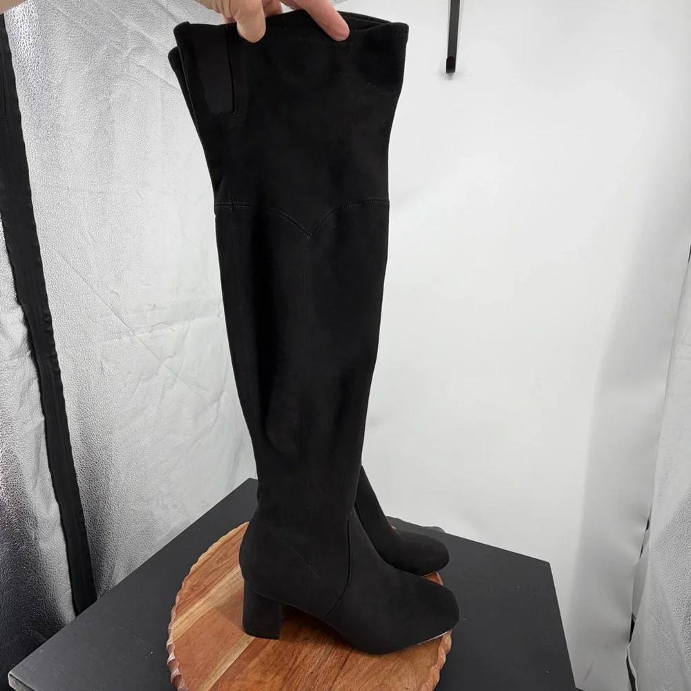 Marc Fisher Jayne Over The Knee Black faux Suede‎ Boots  Size 8.5